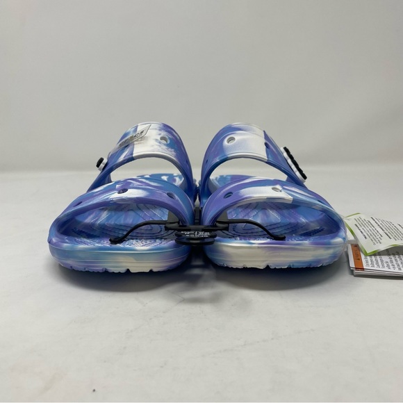New Crocs Classic Marbled Sandal White Oxygen Purple Unisex  M5/W7 - Picture 2 of 6